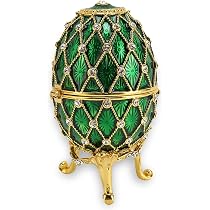 HEITIGN Vintage Fabergé-Ei Schmuckkästchen – Ananas-Design, Mit Emaille & Strass, Ca. 4,5x2,6x2,6 Cm