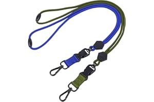 ‎WISDOMPRO Wisdompro Schlüsselband zum Umhängen 2 Stück, 58,5 cm Abnehmbarer Schlüsselbänder mit Sicherheitsverschluss, Lanyard mit Karabiner für Ausweishülle, Schlüssel (Blau/Armeegrün)