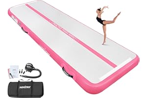 VOFITNY All Purpose Gymnastics Mat 6.6/10/13/16/20 ft Sturdy Inflatable Tumble Track for Home/Gym