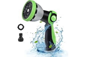 Garden Hose Pipe Spray Gun,Vigoday Water Hose Spray Gun with 10-Function Hose Spray Nozzle,Leak Proof&Non-Slip,High Pressure Hose Gun for Car&Pet Washing/Watering Lawn and Garden/Sidewalk Cleaning