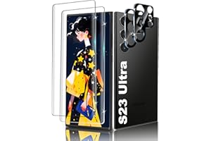 SAINTIGER Samsung Galaxy S23 Ultra Panzer Schutz Glas, 2 Displayschutzfolie und 2 Kamera Schutzfolie, Panzerfolie Schutzglas, Screen Protector Displayschutz, Fingerabdrucksensor Kompatible, 9H Härte