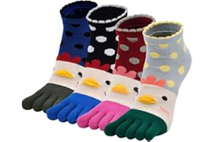 LOFIR Calcetines Divertidos de Algodón para Mujer Calcetines con Dedos Separados, Calcetines con Dibujos de Animal Perro Gato, Calcetines Invierno, talla 36-41, 5 pares