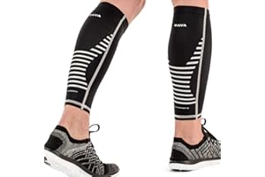 Mava Sports Calf Sleeves Compression (Pair), Leg Compression Calf Sleeve for Runners, for Men & Women, Unisex (Black, X-Large)
