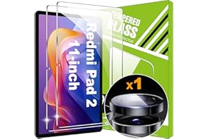Lemxiee Verre Trempé pour Xiaomi Redmi Pad 2 11" [2+1 Pièces] Caméra Arrière Protecteur Film + HD Protecteur d'écran Verre Trempé