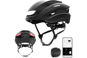 Lumos Ultra inteligentny kask rowerowy, przednie i tylne światło (LED), kierunkowskazy, światła stopu, połączenie Bluetooth, dorośli: mężczyźni, kobiety (Charcoal Black, rozmiar: M-L)