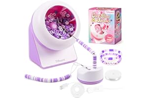 Tilhumt Clay Bead Spinner, Electric Bead Spinner for Jewelry Making, Friendship Bracelets Maker with Needle and Elastic String, Gift, Patent Design, Purple (Beads Not Included)