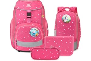 ‎SKYSPER SKYSPER Schulranzen Set 5-teilig für Jungen Mädchen 1. Klasse Grundschule Schulrucksack Sporttasche Outdoor Sport Ergonomischer Schultaschen Federmäppchen Sets