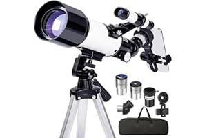 GATERDA Telescopio, Telescopio Astronómico Adultos Principiantes, Gran Lente de 90mm, Lentes con Revestimiento Múltiple, 28x-210x, con Trípode Ajustable para Observar la Luna, Saturno y Júpiter