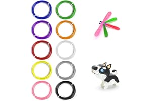 CQQNIU Filamento PLA a colori da 10 pezzi da 1,75 mm, penna per stampa 3D Filamento inodore da 16 piedi, materiali di consumo per stampante 3D (10 colori)