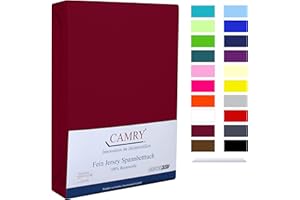 Camry Spannbettlaken 90x200cm - 100x200cm Bordeaux Baumwolle Bettlaken Jersey Spannbetttuch Oeko-Tex 100
