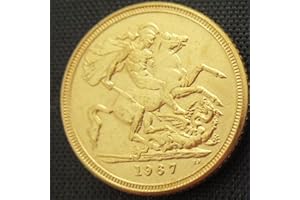 BoodLo 1 sterlina d'oro Britannica 1957-1968 10 Monete Commemorative placcate in Oro, Replica Straniera, 1967