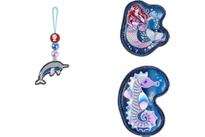 Step by Step Magic MAGS Reflect Star Seahorse Zoe, 3 piezas, diseño reflectante, 2 aplicaciones magnéticas y 1 colgante, complemento para mochila o mochila escolar, color azul y rosa, Star Seahorse