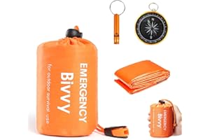 HLBKPX Survival Bag, Emergency Sleeping Bag, Survival Sleeping Bag, Reusable Survival Bivvy Bag,Waterproof Emergency Blanket, Ultralight, Heat-Repellent, Cold Protection for Outdoor Camping Hiking Hiking