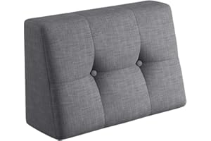sunnypillow Coussin Dossier pour Palette Matelas Extérieur - Appui 60 x 40 x 20/10 cm - Confortable Coussins pour Canapé Jardin, Salon, Terrasse, Balcon - Gris
