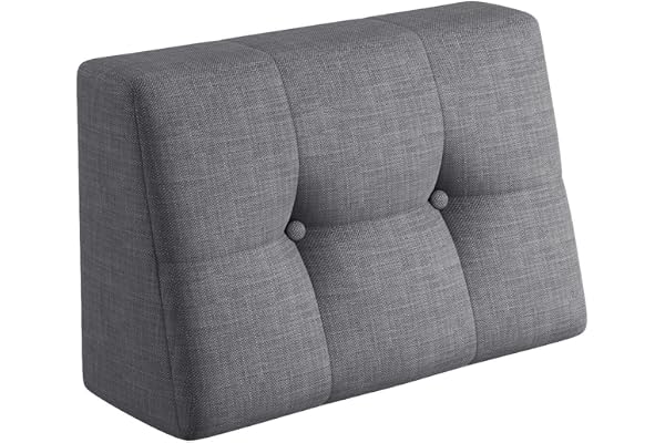 sunnypillow Coussin Dossier pour Palette Matelas Extérieur - Appui 60 x 40 x 20/10 cm - Confortable Coussins pour Canapé Jardin, Salon, Terrasse, Balcon - Gris