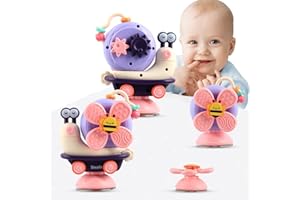 BINGGUNYO Jouet Ventouse Bebe Chaise Haute, Baby Spinner Ventouse Chaise Haute, Jouet De Table Ventouse Pour Chaise Haute Bebe 1er Age, Jouet Bebe 6 Mois, Jouet Montessori Pour Enfant 1 An Fille Et GarçOn