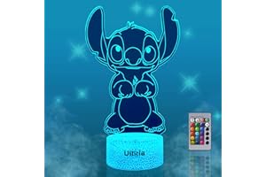 UITIRLA Stitch Gift for Girls, Stitch Night Light - 16 Color Change - Remote Control - USB/Battery Powered - Perfect Room Decor & Birthday Gift for Girls, Teens, and Stitch Fans