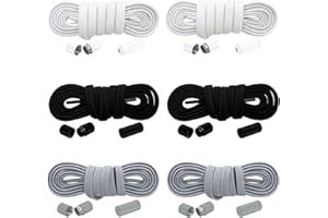 Owelth 6 Paar Elastische Schnürsenkel ohne Binden, Schnürsenkel mit Schnellverschluss Kapseln, Gummi Schuhbänder Schleifenlose Schnürlos, No Tie Shoelaces für Sport Wanderschuhe Sneaker Stiefel