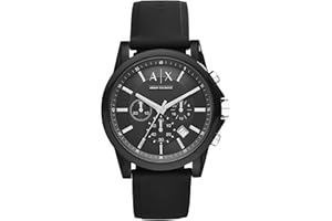 Armani Exchange Reloj para Hombre, Movimiento cronógrafo de cuarzo, caja de resina blanca de 44 mm con correa de silicona, AX1325