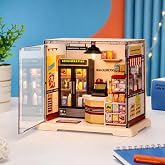VARDEM Oyuncak Kendin Yap Işıklı Minyat&uuml;r Market Seti 92 Par&ccedil;a, LED Işıklı DIY Mini Market Maketi, El Becerisi ve Yaratıcılık