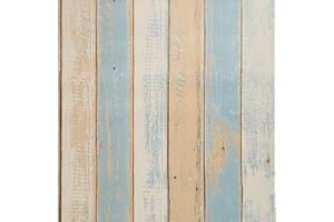 JOLIHOME Papier Peint Autocollant Effet Panneau de Bois Brun Bleu Vintage Amovible Imperméable à L'eau Contact Papier pour Portes Décoratives Cabinet Bar Comptoir Chambre et Cuisine 44x500cm