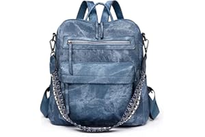 Puwuzixi Frauen Rucksack Wasserdicht Anti-Diebstahl Leichtgewicht PU Mode Reisen Mehrzweck Cabrio Geldbörse Umhängetasche Handtasche Rucksack