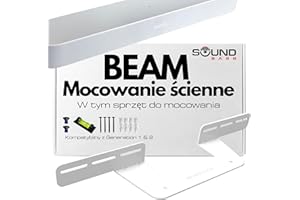 SOUND BASS Soundbass uchwyt soundbar do Sonos Beam kompatybilny z generacją 1 i 2 Sonos Beam Sound Bar zawiera wszystkie niezbędne elementy montażowe, wspornik montażowy, biały