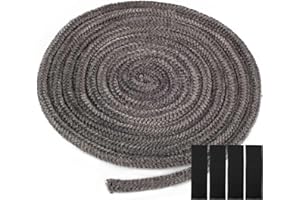 YOCCEK Ofendichtschnur Ofendichtung Kamindichtung Feuerfest Glasfaserschnur Türdichtung für Kaminofen Kamin Smoker Grill Rohrisolation Revisionsklappen Abdichten (Φ 6mm x 2.5m)