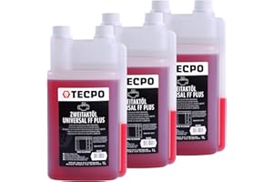 ‎TECPO TECPO Zweitaktöl Universal 2-Takt FF Plus, teilsynthetisch, mit Fuel Fresh für Gemisch & Getrenntschmierung für Motorsäge, Rasenmäher, Mofa, JASO FD, ISO-L-EGD, API TC 1:50 mischbar