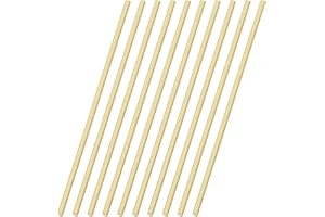 VictorsHome 4mm x 300mm Brass Rods, Round Solid Shaft Lathe Bar for DIY Crafts RC Aircraft Model Car 10pcs