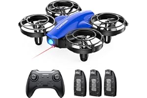‎TOMZON Tomzon mini Drohne für Kinder Anfänger, Flugzeug ferngesteuert mit Kampfmodus, RC Quadrocopter 24min Lange Flugzeit, 360° Propellerschutz, Spielzeug Werfen Go/3D Flip/Kreisflug, mini drone, Blau