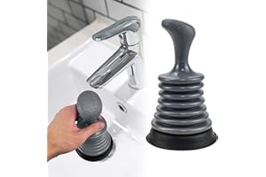 LANSKYLAN Déboucheur Ventouse Déboucheur Ventouse Lavabo avec Grand Soufflet Ventouse Deboucheur Evier Puissant Déboucheur Evier Cuisine Débloqué pour Salle de Bain Cuisine Évier Baignoire, Gris