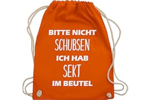 Shirtracer - Turnbeutel Rucksack - Sportbeutel bedruckt Geschenk - Bitte nicht schubsen ich hab Sekt im Beutel