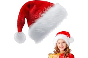 COSORO Santa Hat Christmas Hats for Kids,Adults,Thickened Classic Xmas Hat Plush Santa Claus Hat,Unisex Velvet Father Christmas Hats Costume,Christmas Party Hats for Xmas Holiday New Year Festive Party Gifts