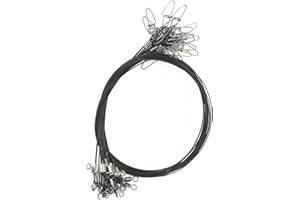 MILEPETUS 45,4 kilogram très résistant en acier inoxydable Fil de pêche Fonde, des Leaders de ligne de pêche avec émerillons et se fixe, 20 Pcs