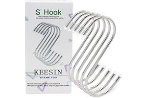 KEESIN S Haken,15 Stück Haken Edelstahl Haken Zum Einhängen Metallhaken für Badezimmer, Schlafzimmer, Büro, Küche, Geschäft(Mittel)