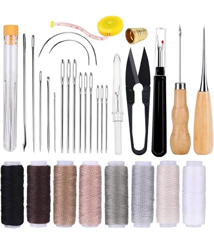 Buy 14Pcs/set Needles Copper Handle Sewing Awl Hand Stitcher Shoe Repairing Tool At Affordable