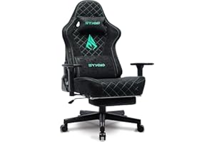 Symino Gaming Chair with Footrest, Ergonomic Computer Chair, Racing Design PC Chair, Vintage PU Leather Video Game Chair Office, Height Adjustable Rotating Dask Chairs