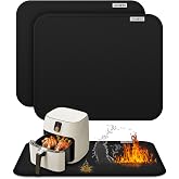 FIREWESS Heat Resistant Air Fryer Mat, 2 Pieces Hot Pads for Kitchen Countertop, Countertop Protector, Heavy Duty Mat 15 x 18