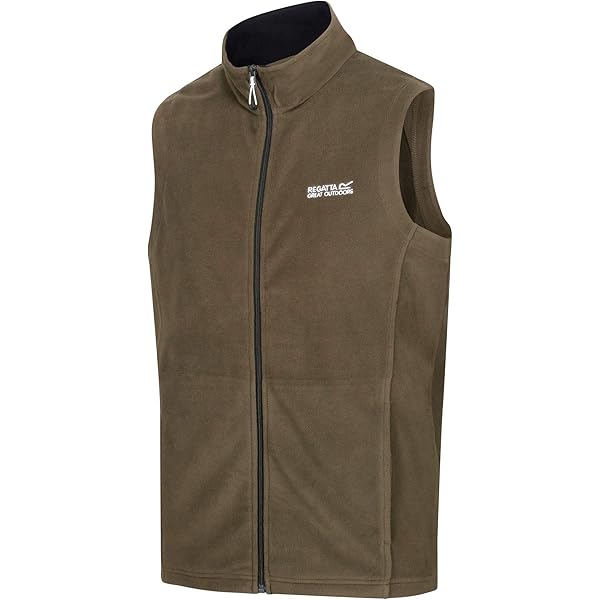 33,000ft Heren fleece vest jas staande kraag ultralicht outdoor mouwloos fleecejack giilet tops fleece vest heren met zakken ritssluiting, donkerbruin, 3XL