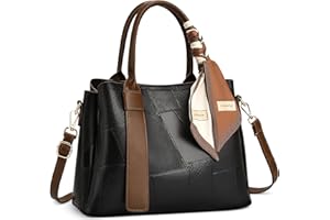 FORRICA Handbag Women Top Handle Bag Stylish Patchwork Texture Shoulder Bag PU Leather Elegant Ladies Crossbody Bag for Travel Shopping