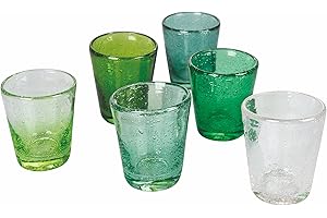 VILLA D'ESTE HOME TIVOLI Villa d’Este Home Tivoli Cancun Greenery - Juego de 6 vasos de agua de pasta de vidrio soplado 330 ml