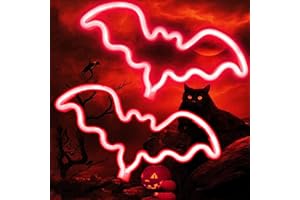 HFHUNGKEONG Insegne al neon a forma di pipistrello per camera da letto, comodino, dormitorio, decorazione da parete, decorazione al neon per Halloween, luci notturne a LED, ornamento da tavolo per feste di