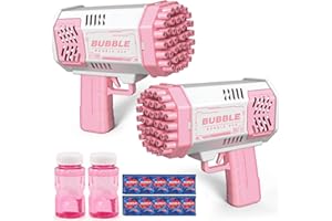 JONEG 2 Stück Seifenblasenpistole Kinder Seifenblasenmaschine Bubble Gun für Outdoor Party Hochzeit Geschenke für Kinder 3-8 Jahre Mädchen Junge Spielzeug ab Jahre Geburtstag Geschenkideen