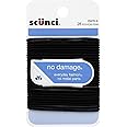 Scunci No Damage Hair Elastics, Medium, Black 28 ea (Pack of 2)