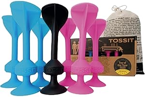 TOSSIT Juego Dardos de Silicona Ventosa - Juega con Familia y Amigos, Modos Petanca o Bocha y más! Ideal Interior Exterior, Diversión Portatil Todas Las Edades! Starter Pack: 2 Colores + 1 Negro