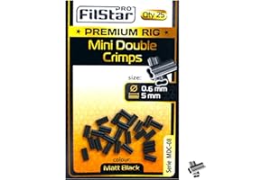 ‎PRO FILSTAR PRO Filstar Angeln Doppel Hülsen 25x5mm, Dia 0.6mm - Double Crimps - Quetschhülsen Set für Stahlvorfach - Doppel Klemmhülsen für Angelvorfach & Angelschnur - Angelzubehör Set - Fishing Kit