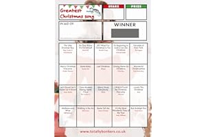 Totally Bonkers - Christmas Songs Fundraising Scratch Cards - 20 Square - A6 (148x105mm) -10 Pack - TB0066 - Blind Card
