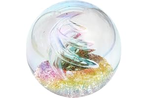 Pfronten Schmuck Traumkugel Traum-Kugel Mini Briefbeschwerer, Goldboden mit Blase Öleffekt - Handarbeit, 6 cm Ø