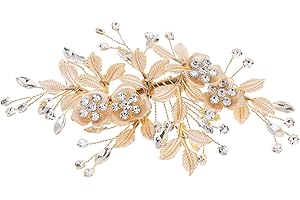 KEMIN Peine Nupcial del Pelo,Accesorios para Pelo Boda,Horquilla de Novia para el Pelo,Tocado de para Novia,Pinzas para el Cabello de Boda para Novia o Dama de Honor(Oro)